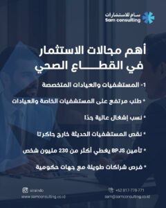 ما أهم مجالات الاستثمار في القطاع الصحي في اندونيسيا